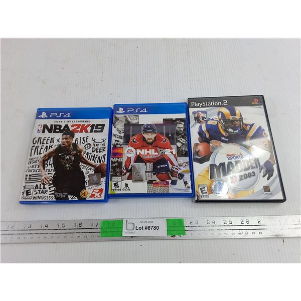 Assorted PS4 & PS2 Games - NBA 2K19, NHL 21, MADDEN 2003