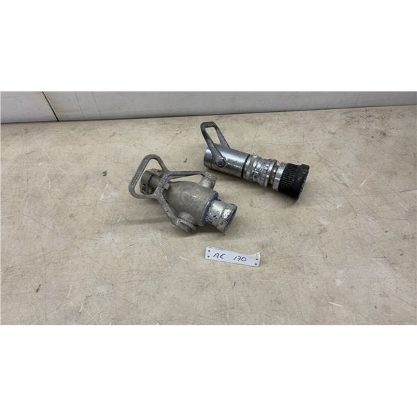 Elkhart Brass Chief Ball Shutoff Nozzle and Akron Brass TurboJet Adjustable Nozzle