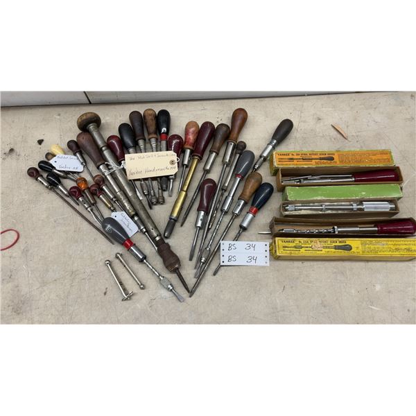 Stanley and North Brothers Yankee Ratchet Screwdrivers and Mini Drivers, Multiple Models