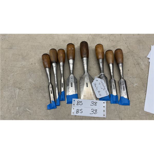 Eight Stanley No. 40 Everlasting Chisels, 1/4" to 2"