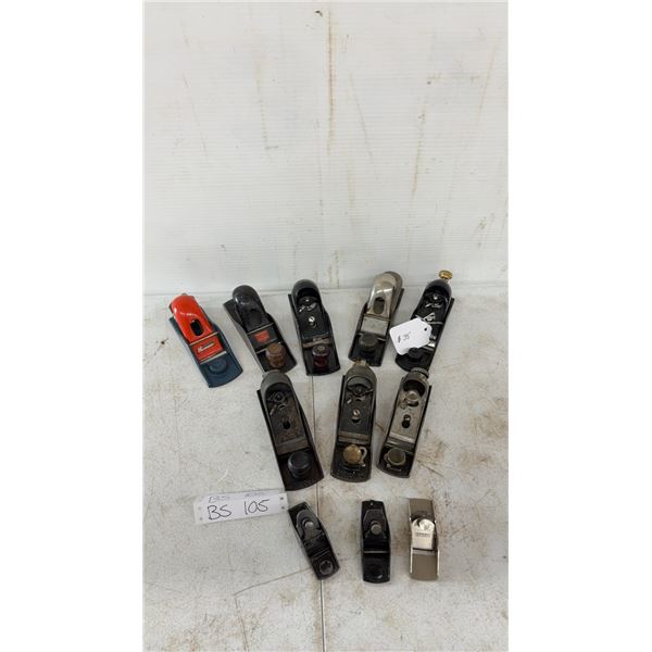 11 Stanley Block Planes No. 9 1/2, 110 x 2, 60 1/2, 220b, H101P, 120, 101 x 2, and Low Angle
