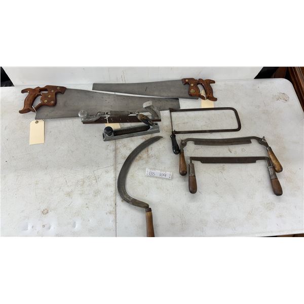 Snap-On Blue-Point BF775b Autobody Rasp, Disston and Sons Hand Saw, Scythe, Scribe Saw, Wrasp