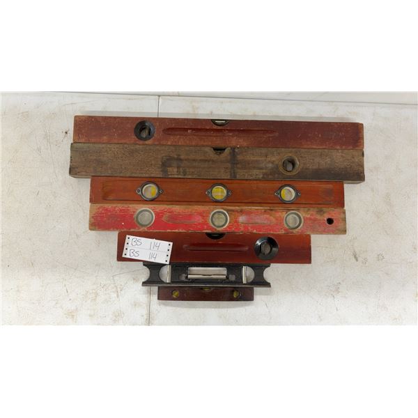 Stanley Levels, Cherry Level No. 324-24, Early Stanley Rule and Level Brass Bound 28", No.
