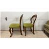 Image 2 : Pair of French Rococo Revival Style Side Chairs with Chartreuse Velvet Upholstery