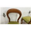 Image 4 : Pair of French Rococo Revival Style Side Chairs with Chartreuse Velvet Upholstery