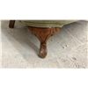 Image 2 : Vintage Art Deco Channel-Back Clamshell Loveseat in Olive Green Velvet, 32" H X 48" W