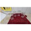 Image 1 : Set of Four Clear Glass Square-Base Store Canisters with Metal Lids and Finial Knobs