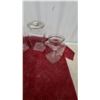 Image 5 : Set of Four Clear Glass Square-Base Store Canisters with Metal Lids and Finial Knobs