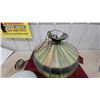 Image 2 : Tiffany-Style Stained Glass Pendant Lamp and White Glass Globe