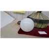 Image 4 : Tiffany-Style Stained Glass Pendant Lamp and White Glass Globe