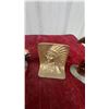 Image 7 : Pair of Bronze-Tone Horse Head Bookends, Native American Banks and More