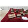 Image 7 : Collection of Nautical-Themed Bronze-Toned Bookends and Banks, Treasure Chest, Ship Sculptus