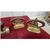 Image 2 : Bronze Benjamin Franklin Bust, Brass Bookends, Oval Brass Frames, and More