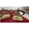 Image 3 : Bronze Benjamin Franklin Bust, Brass Bookends, Oval Brass Frames, and More