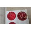 Image 4 : Set of Five Red Ribbed Glass Light Lenses, Approximately 7" Diameter Traffic? Railway?