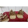 Image 2 : Brass Ship Bookends Bank, Mermaid Figurine, Copper Architectural Model, and More