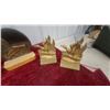 Image 4 : Collection of Carved Waterfowl Bookends and Duck Stamp Medallions on Wooden Bases and More