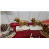 Image 2 : Pair of Cast Metal Gold-Finish Chow Chow Dog Bookends with Onyx Blocks and More