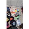 Image 2 : Collection of Vintage 45 RPM and Extended Play Vinyl Records with Sleeves and More