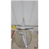Image 3 : Art Deco Airplane Smoker's Floor Stand with Alabaster Accent and Chrome Finish, Circa 1930s