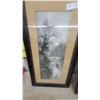 Image 2 : Pair of Framed Black and White Prints, "Moon Light" and "Daybreak" Wildlife Scenes 14 x 27" Framed