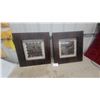 Image 1 : Pair of Framed Hand-Carved Wooden Floral Medallion Shadow Box Wall Art Pieces 24 x 24"
