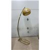 Image 1 : Mid-Century Modern Brass-Toned Adjustable Arc Floor Lamp 72" Tall with Acrylic Mushroom Shade