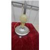 Image 4 : Art Deco Double Gooseneck Chrome Table Lamp with Fluted Milk Glass Shades, 1930s