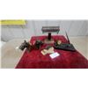 Image 1 : Vintage Black Marble Desk Set with Clock, Pen Holder, Scottie Dog Bookends, and More