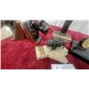 Image 4 : Vintage Black Marble Desk Set with Clock, Pen Holder, Scottie Dog Bookends, and More