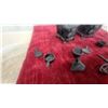 Image 4 : Two Miniature Cast Iron Toy Stoves with Pots, Pans, Utensils, and More