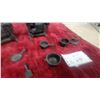 Image 6 : Two Miniature Cast Iron Toy Stoves with Pots, Pans, Utensils, and More