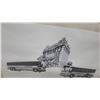 Image 4 : Framed Black and White Print of Urban Scene with East Side Omnibus Corp Buses Biggest 16 x 27"