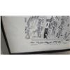 Image 7 : Framed Black and White Print of Urban Scene with East Side Omnibus Corp Buses Biggest 16 x 27"