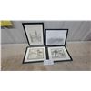 Image 1 : Four Framed Black and White Historical Architectural Prints Including Grant's Old Mill