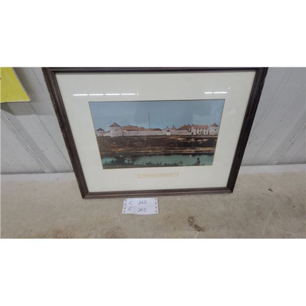 Framed Picture of Upper Fort Garry, Demolished 1881 14 x 19"