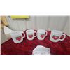 Image 4 : Set of Four Versatile Tractor Promotional Milk Glass Mugs with 4WD Tractor Illustration N.O.S.