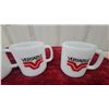 Image 5 : Set of Four Versatile Tractor Promotional Milk Glass Mugs with 4WD Tractor Illustration N.O.S.