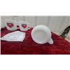 Image 6 : Set of Four Versatile Tractor Promotional Milk Glass Mugs with 4WD Tractor Illustration N.O.S.