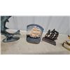 Image 3 : Brass Sailboat Sculpture on Wood and Stone Base Book Ends and More
