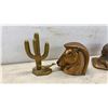Image 4 : Western-Themed Bronze and Brass Bookends, Figurines, and More