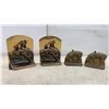 Image 5 : Western-Themed Bronze and Brass Bookends, Figurines, and More