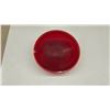 Image 2 : Vintage Round Convex Red Glass Exit Light Cover with White Letters, 6 1/2" Diameter