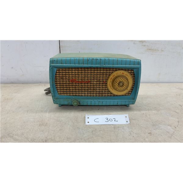 Capehart Model 503 Tube Radio in Aqua Metal Cabinet, Circa 1951
