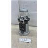 Image 1 : Silver-Painted Gumball Machine with Glass Globe and Round Gumballs