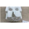 Image 8 : Art Deco Milk Glass Pendant Shade and Semi-Flush Mount Ceiling Light Fixture (Damage on Shade)