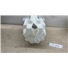 Image 9 : Art Deco Milk Glass Pendant Shade and Semi-Flush Mount Ceiling Light Fixture (Damage on Shade)