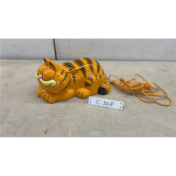 Tyco Garfield Lying Down Push-Button Novelty Telephone with Handset and Cord
