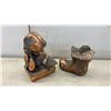Image 4 : Vintage Cast Iron Coin Banks, Mailbox, Girl Reading, Log Cabin, and More