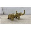 Image 3 : Brass Elephant Perpetual Desk Calendar on Marble Base and Two Brass Elephants